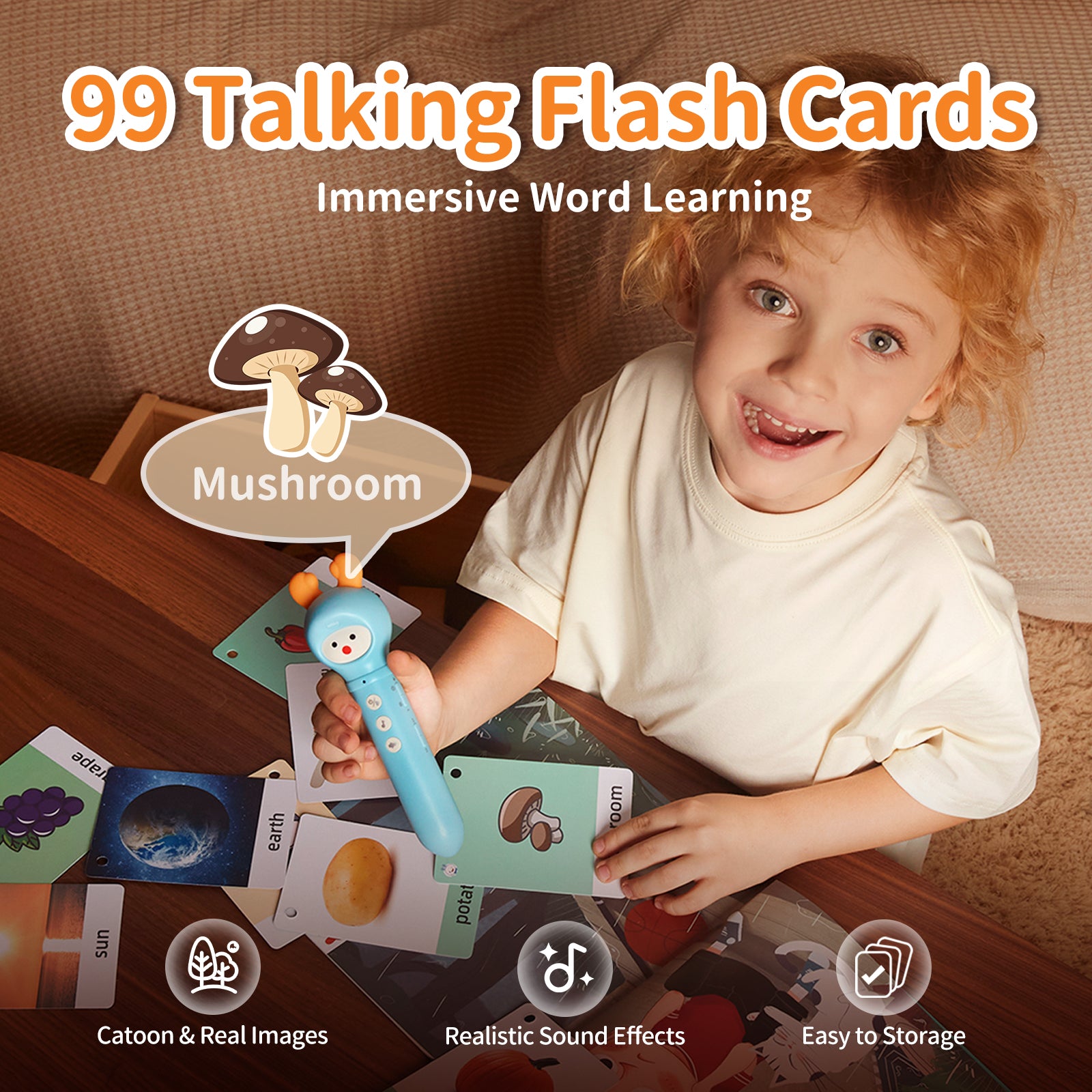 alilo Talking Pen for Kids Ages 2-6 | Educational Electronic Toy with 3 Interactive Books, 100 Flashcards, ABCs & Piano Card | Early Learning Gift for Toddlers, Boys and Girls