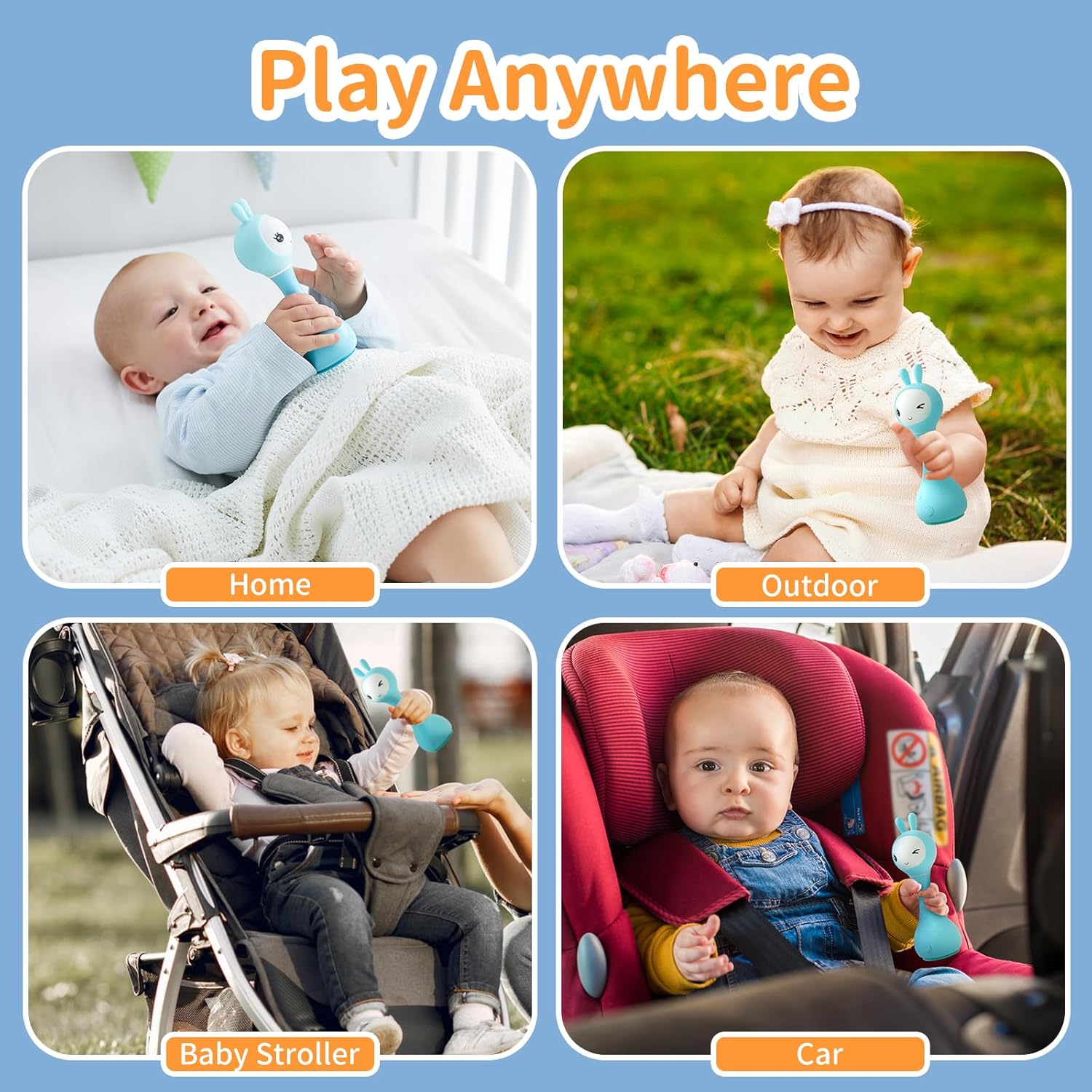 alilo Smarty Bunny Baby Rattle Musical Light Up Toys