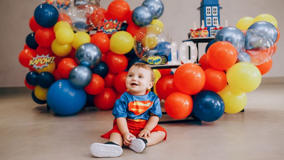 Baby playing with toys