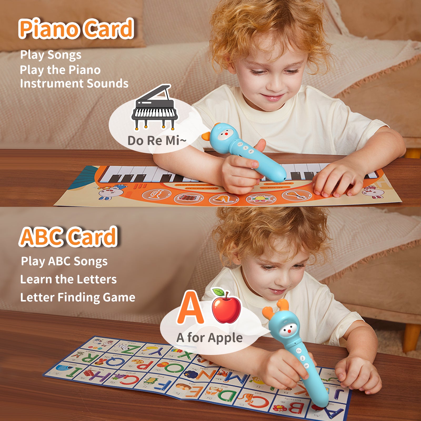 alilo Talking Pen for Kids Ages 2-6 | Educational Electronic Toy with 3 Interactive Books, 100 Flashcards, ABCs & Piano Card | Early Learning Gift for Toddlers, Boys and Girls