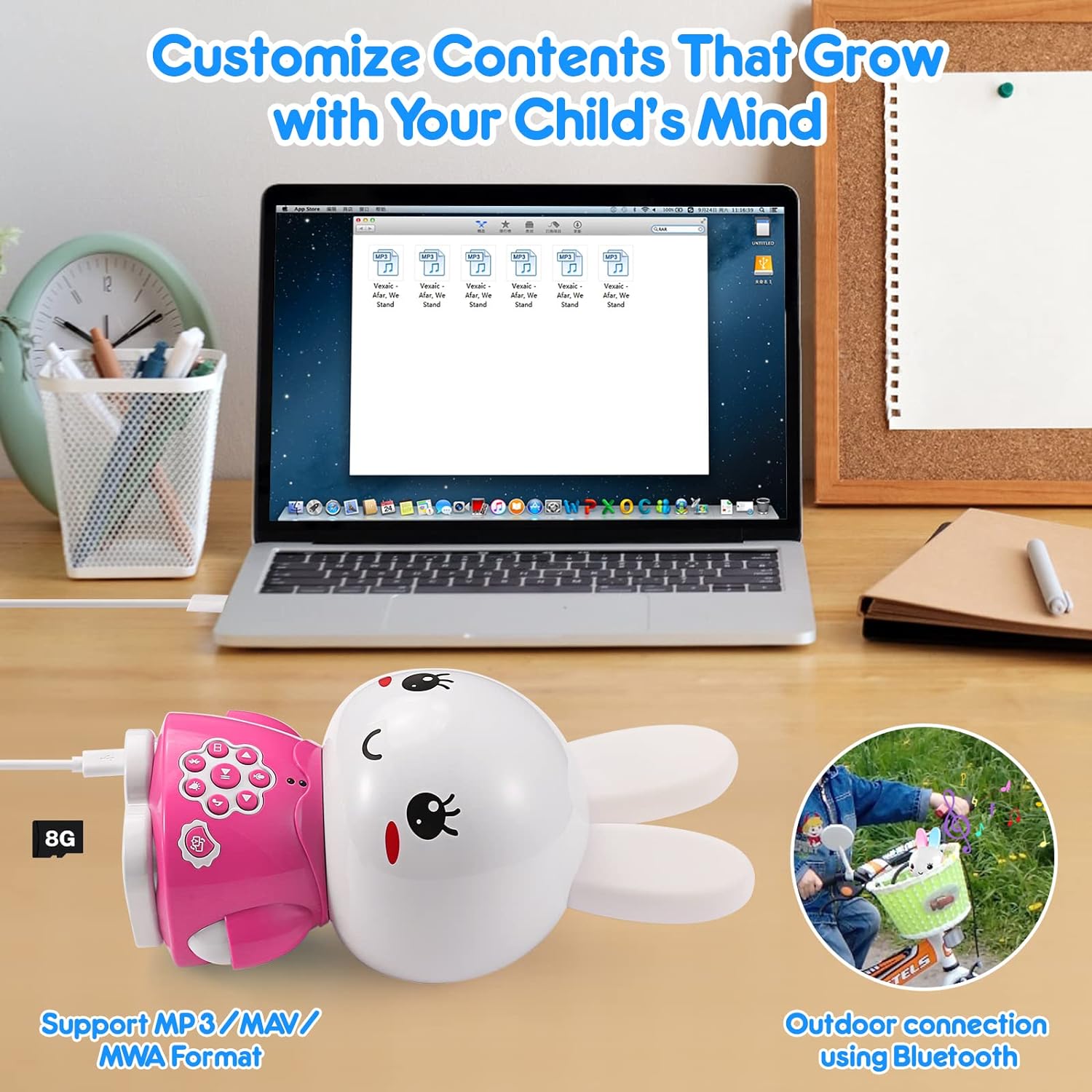 alilo Honey Bunny G6+ Bilingual Story & Music Player with Glowing Ears